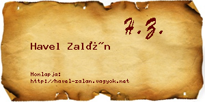 Havel Zalán névjegykártya